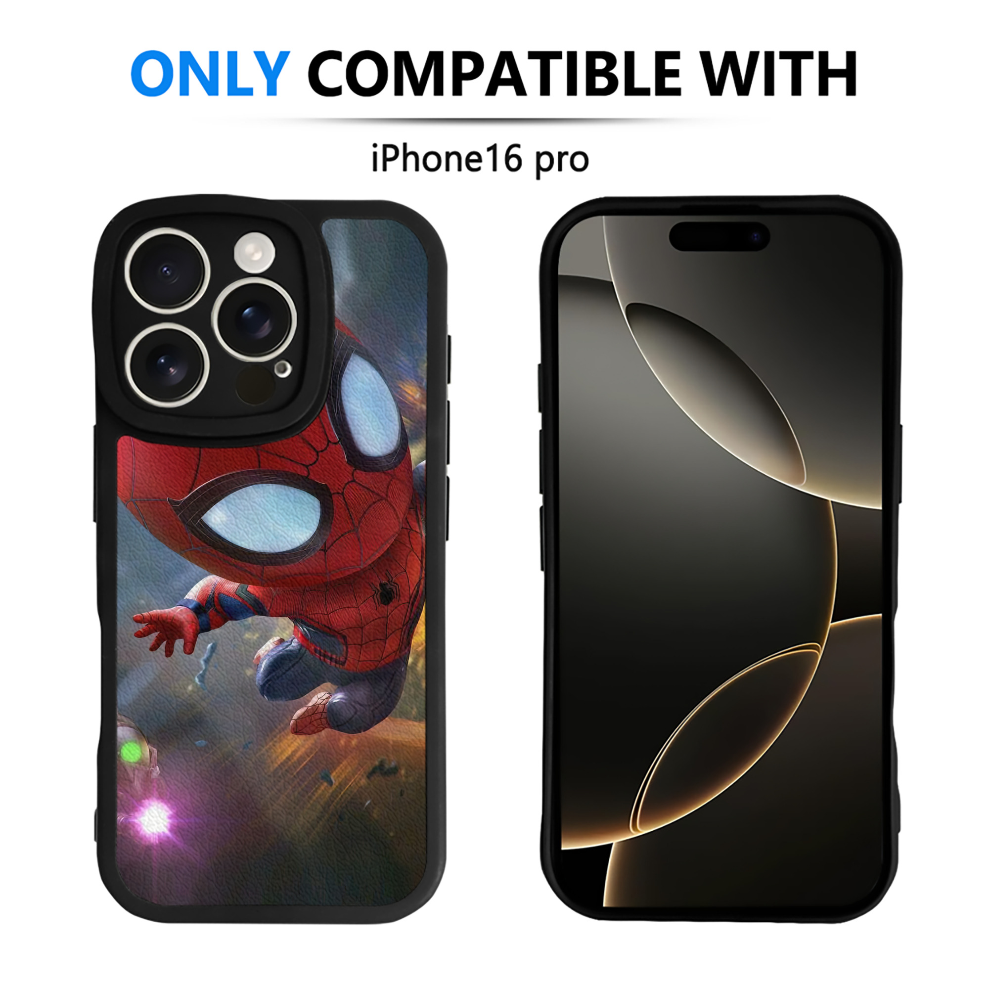 （画像用） Spider Man スパイダーマン 【iPhone 16シリーズ対応】シリコンスマホケース（レザー調） 材質：シリコン